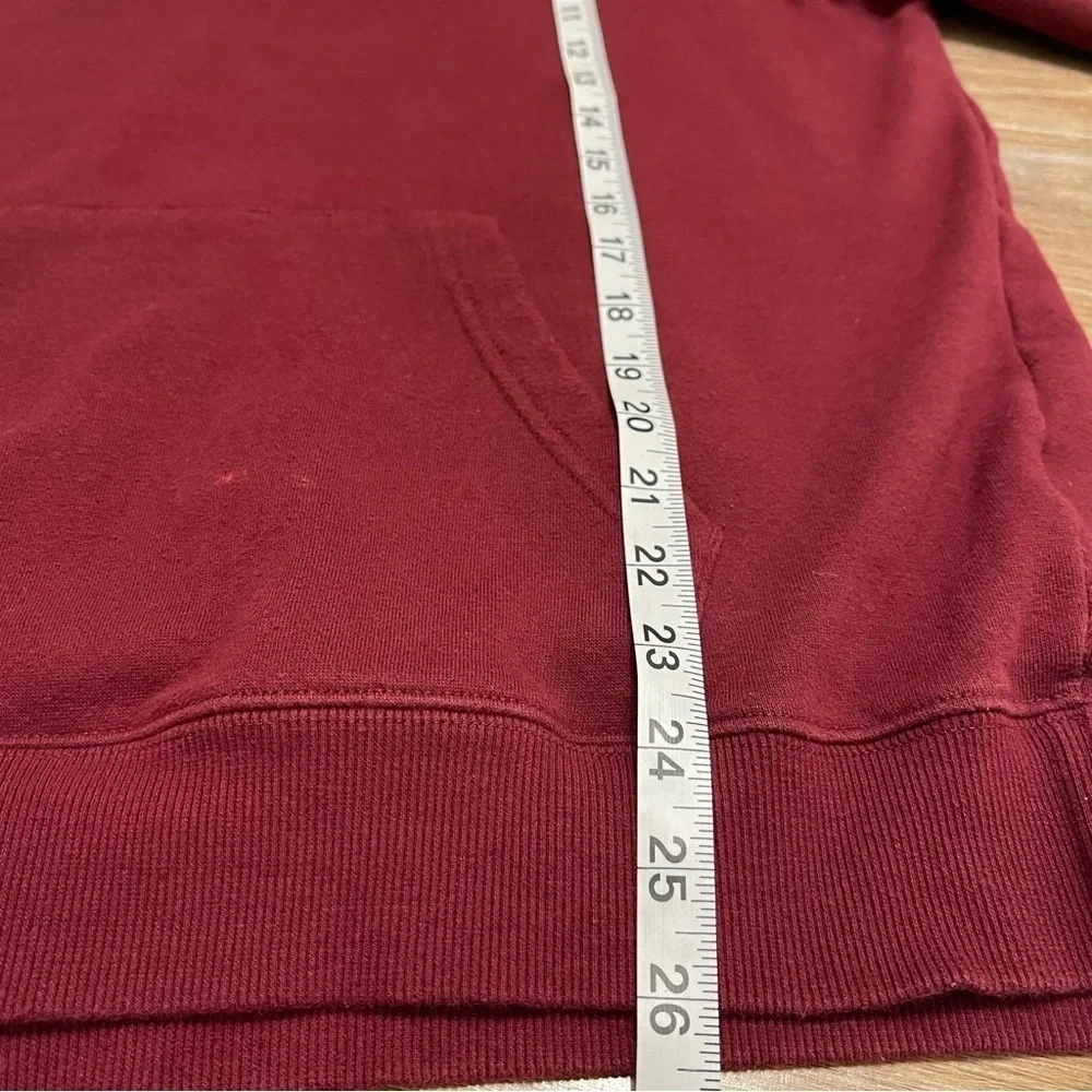True Religion Men Hoodie Pullover Burgundy 2002 Logo Y2K Style Streetwear Large